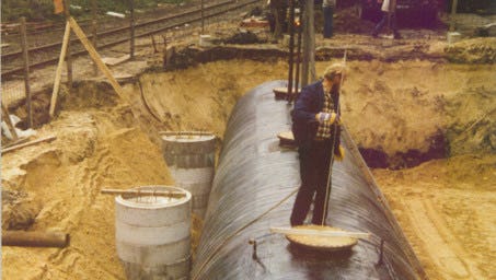 Construction site solvent tanks 1985 Construction site solvent tanks 1985