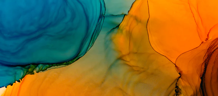 Blue and orange fluids