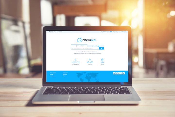 Laptop with chembid website