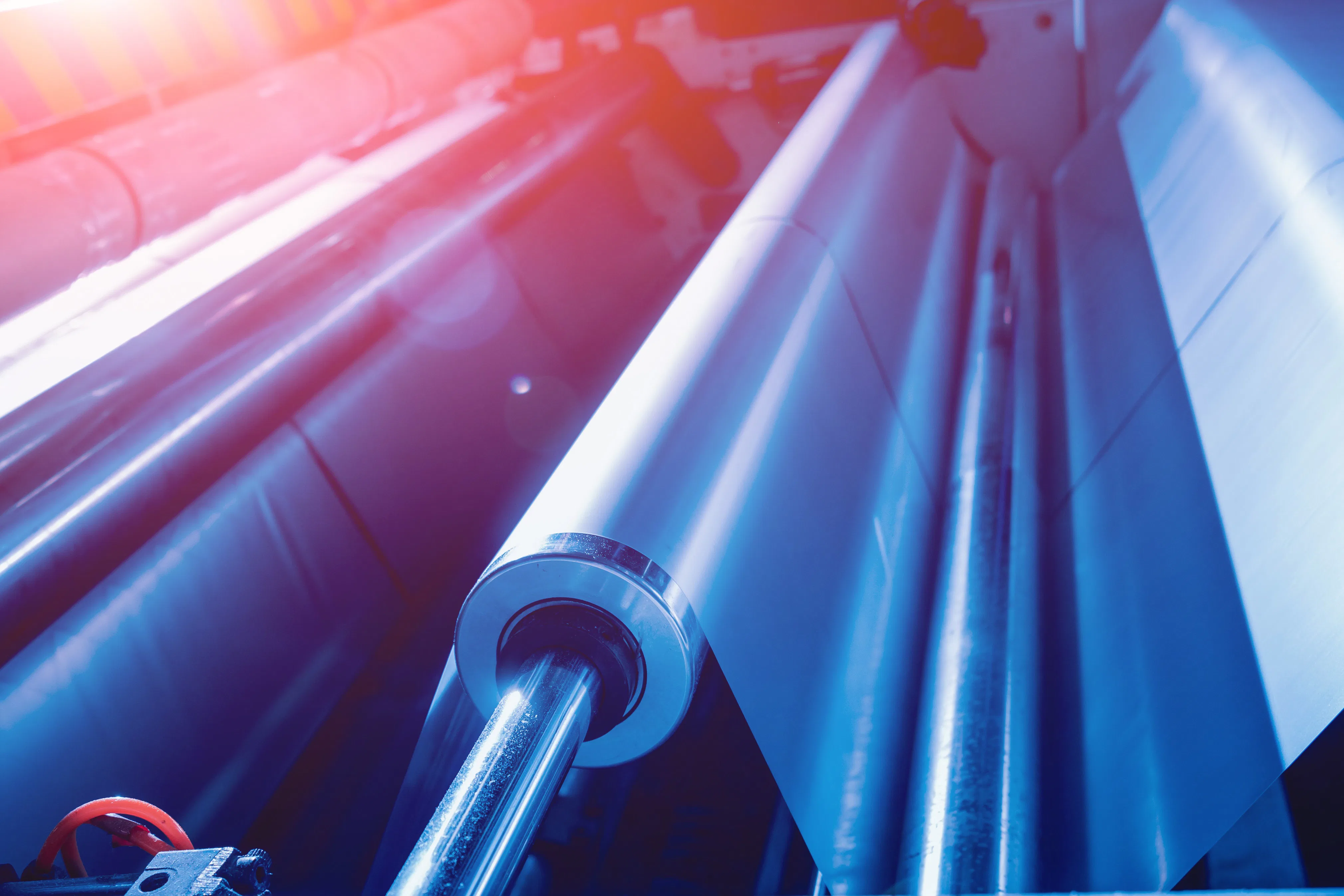 Modern automated production line in factory while plastic production Modern automated production line in factory while plastic production