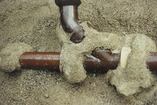 Sewer after rehabilitation Narrowly branched and damaged sewer after rehabilitation