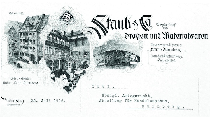 Handelsregisterauszug aus dem Jahr 1916