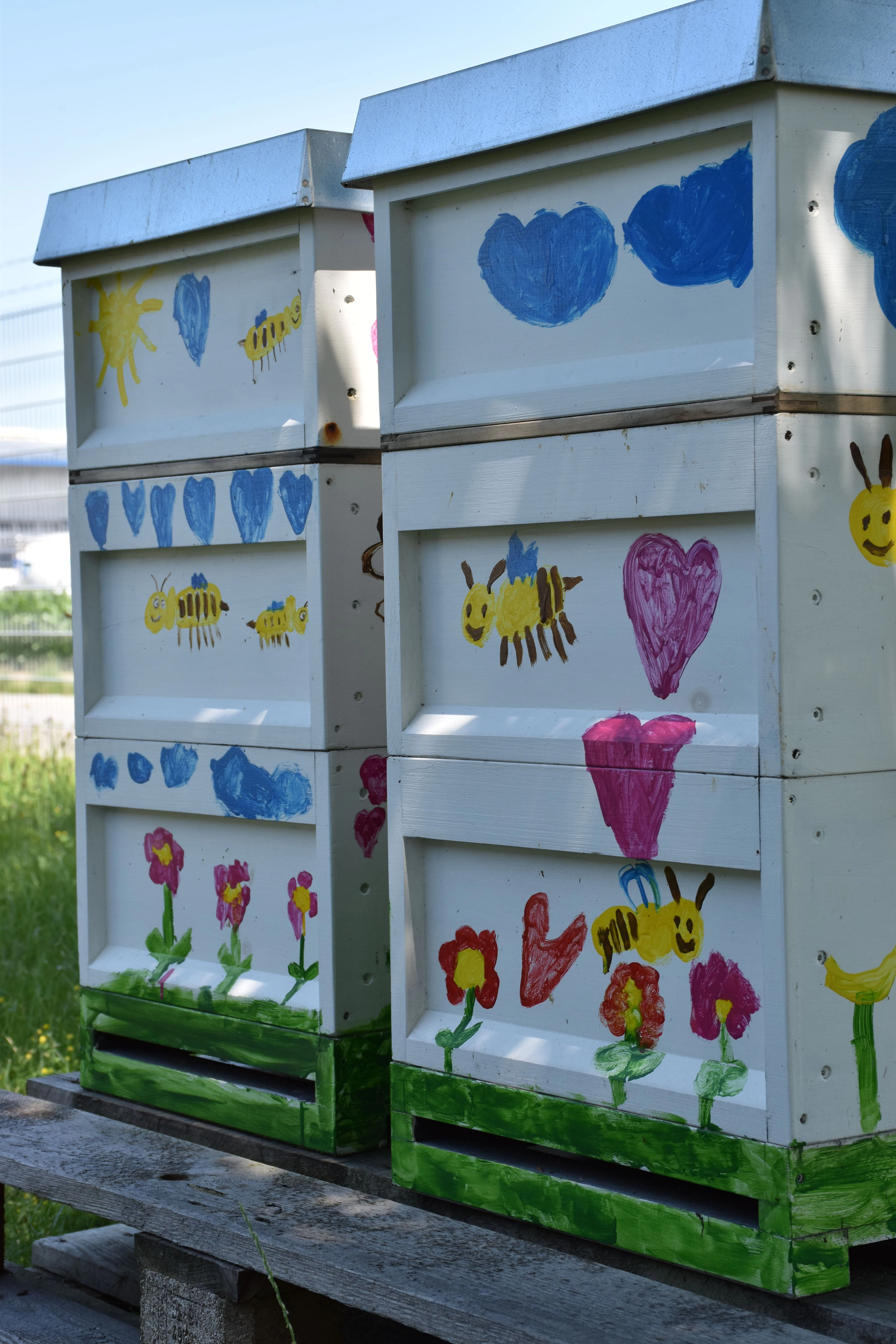 Beehive painted Beehive painted by the children