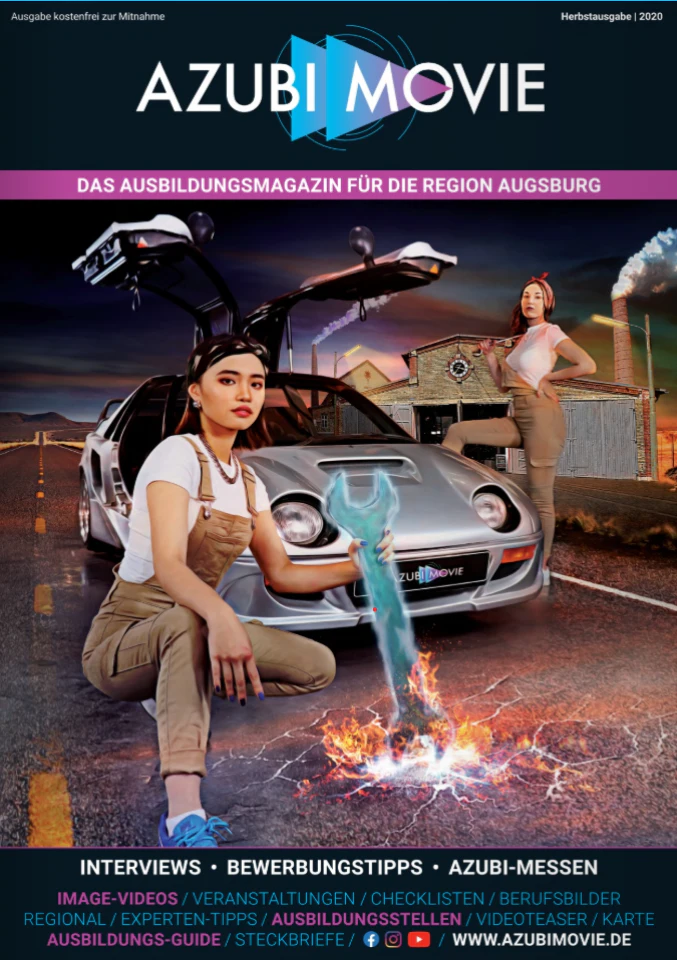 The cover of the Fall 2020 issue of AzubiMovie The interview with Leon Eser about his training as a chemical technician at STAUB & CO. – SILBERMANN GmbH is featured on page 80/81 of this issue
