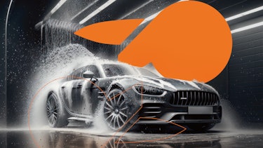 Car wash with foam and STOCKMEIER piston (KI generated) Car wash with foam and STOCKMEIER piston (KI generated)