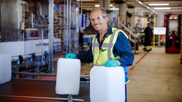 Contract Manufacturing Emloyee working in production