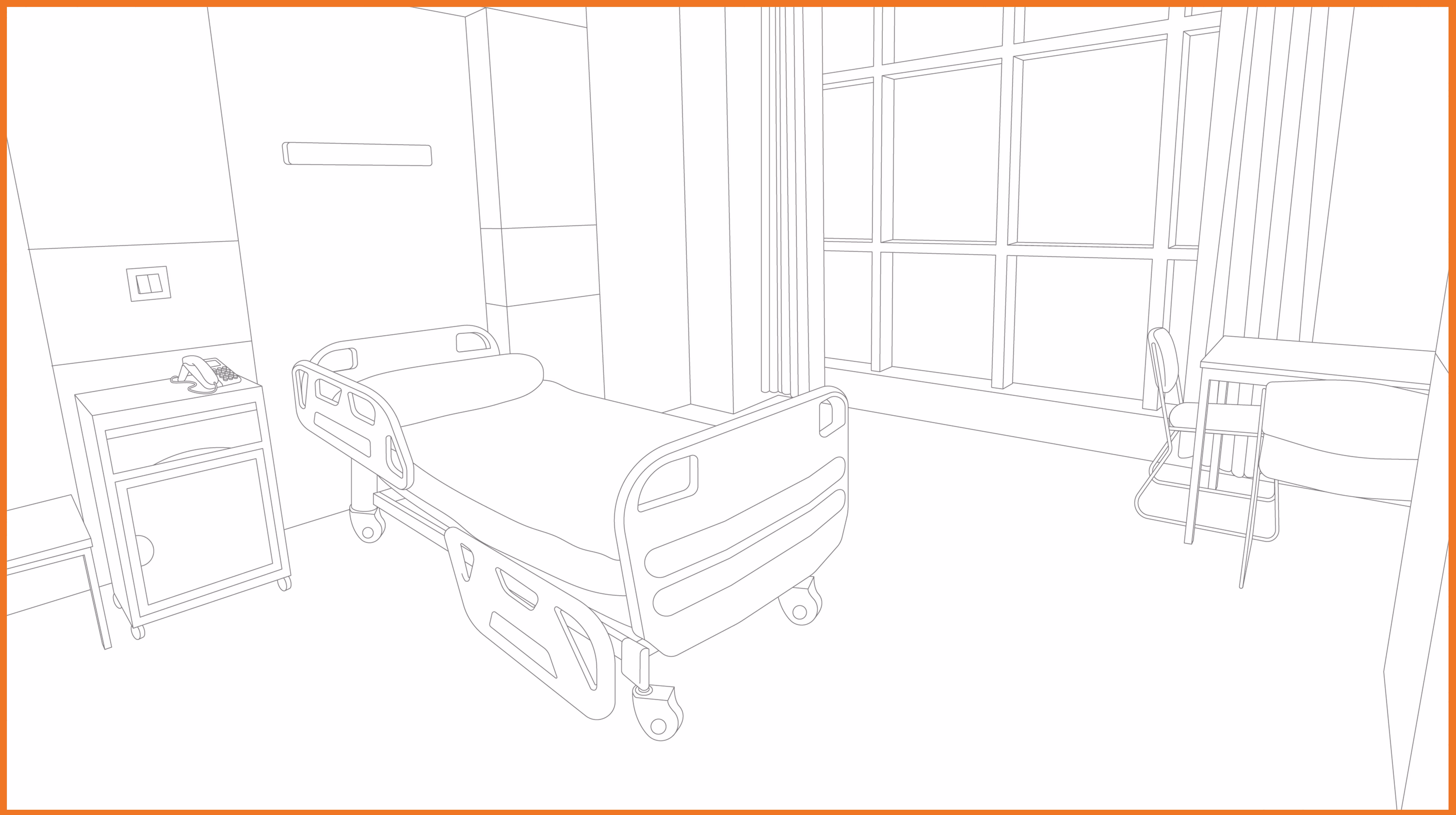 Illustration of a Patient Room Illustration of a Patient Room