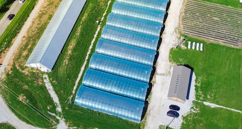 Panoramic view over a greenhouse complex Panoramic view over a greenhouse complex