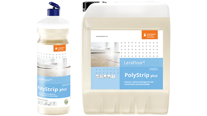 LeraFloor® PolyStrip plus 12x1l handle tip made of 100% recyclate, 10 litre canister LeraFloor® PolyStrip plus 12x1l handle tip made of 100% recyclate, 10 litre canister