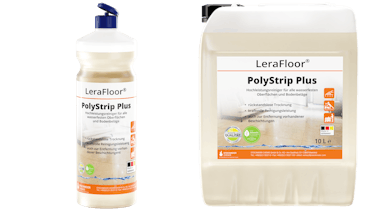 LeraFloor® PolyStrip plus 12x1l handle tip made of 100% recyclate, 10 litre canister LeraFloor® PolyStrip plus 12x1l handle tip made of 100% recyclate, 10 litre canister
