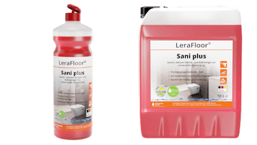 LeraFloor® Sani Plus 12x1l handle tip made of 100% recyclate, 10 litre canister LeraFloor® Sani Plus 12x1l handle tip made of 100% recyclate, 10 litre canister