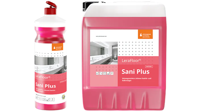 LeraFloor® Sani Plus 12x1l handle tip made of 100% recyclate, 10 litre canister LeraFloor® Sani Plus 12x1l handle tip made of 100% recyclate, 10 litre canister