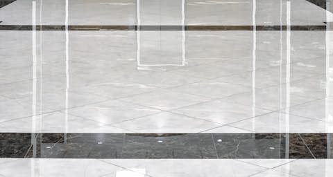 Cleaned, shiny marble floor Cleaned, shiny marble floor