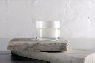 Skin care packaging on stone slab Skin care packaging on stone slab