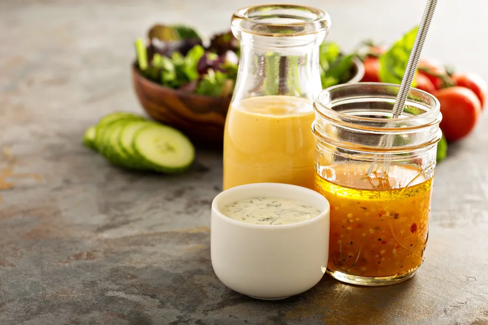 Variety of sauces and salad dressings Variety of sauces and salad dressings