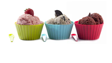 Three cups with icecream Three cups with icecream