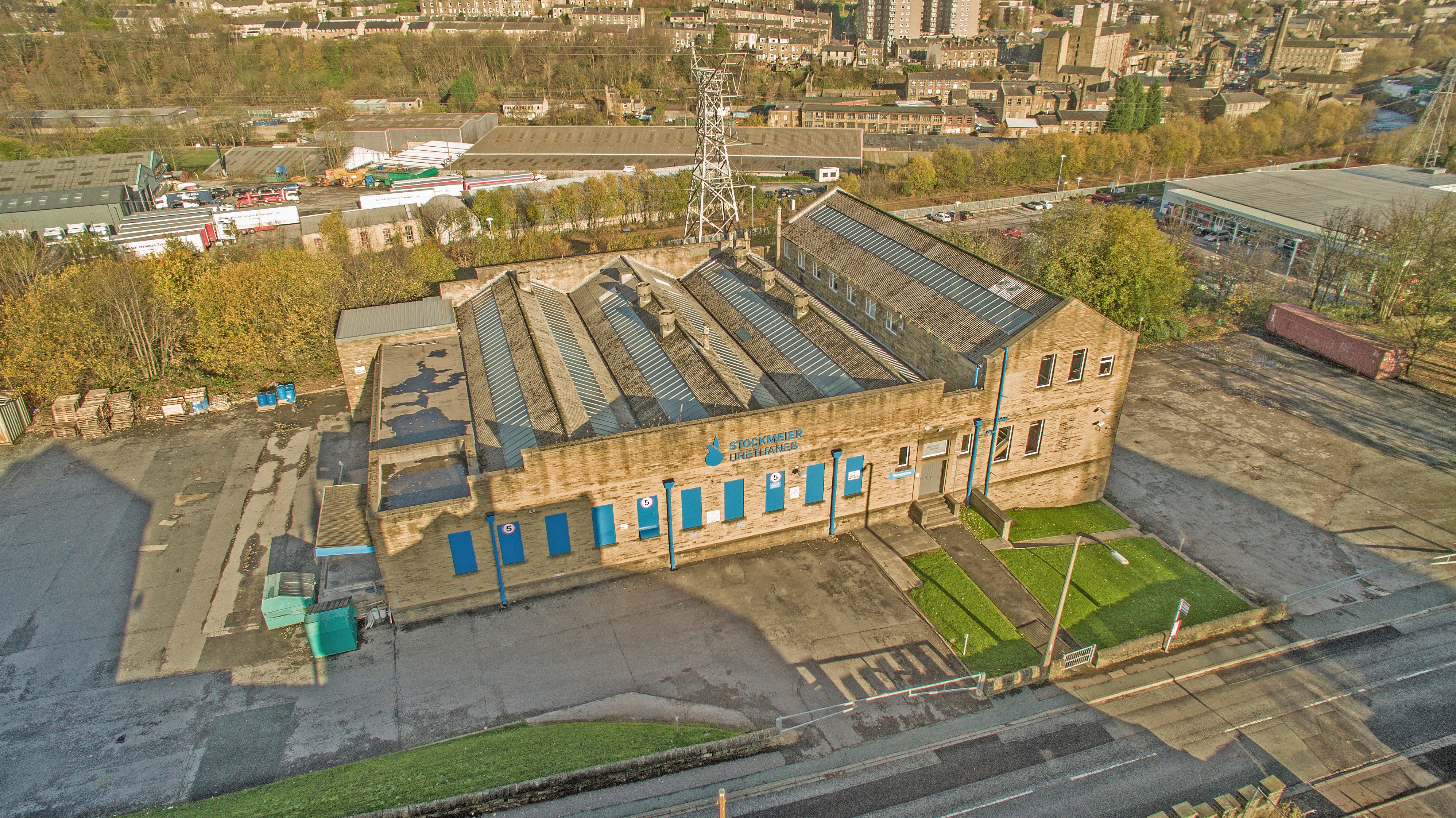 STOCKMEIER Urethanes UK im Jahr 2011 Luftaufnahme von STOCKMEIER Urethanes UK Ltd. nach der Übernahme im Jahr 2011 (damals Greenfield Polymers)