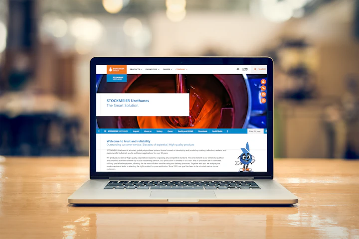 Mock-up der STOCKMEIER Urethanes Website