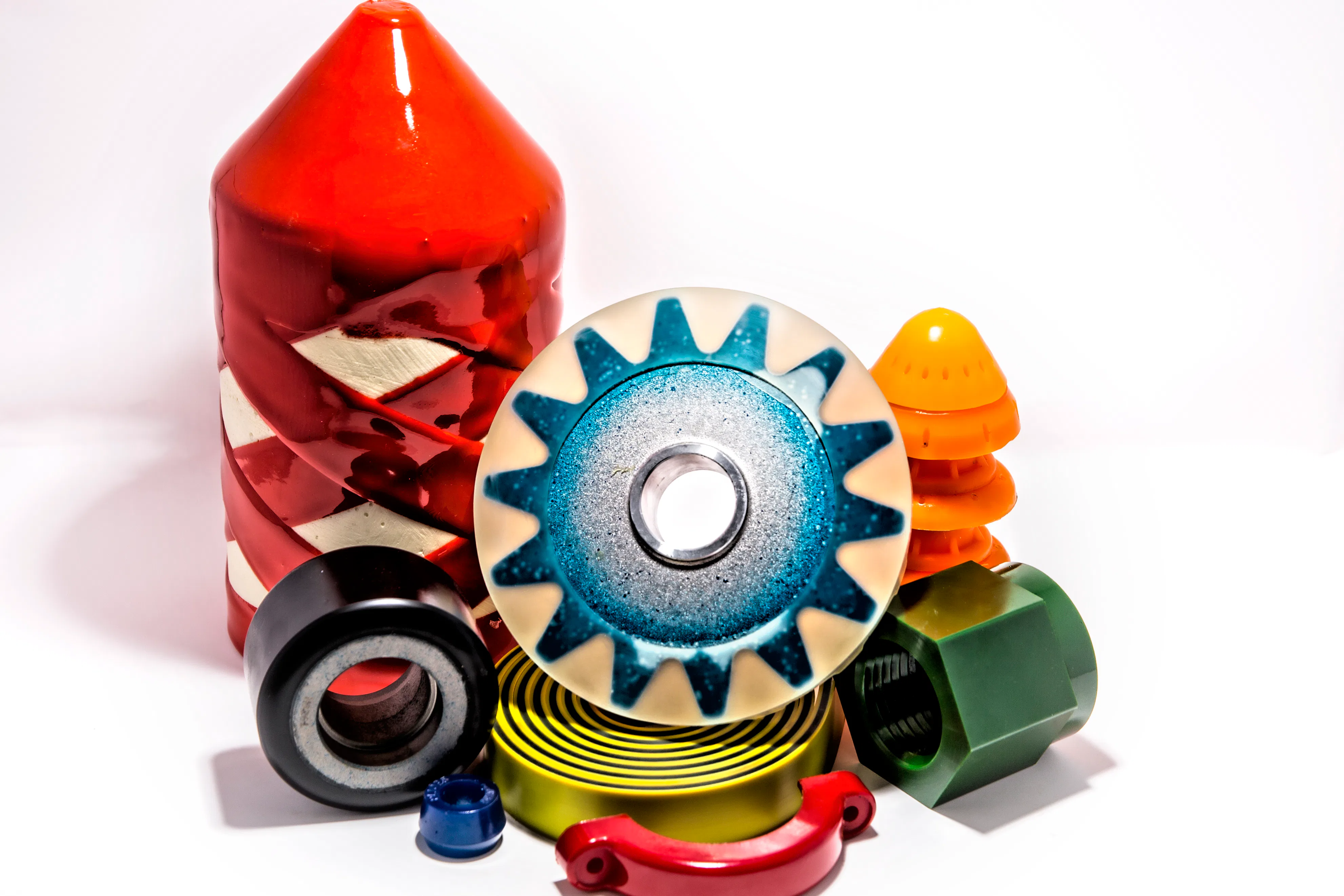 Hot cast elastomer applications Hot cast elastomer applications such as pipeline pigs, wheels and belts.