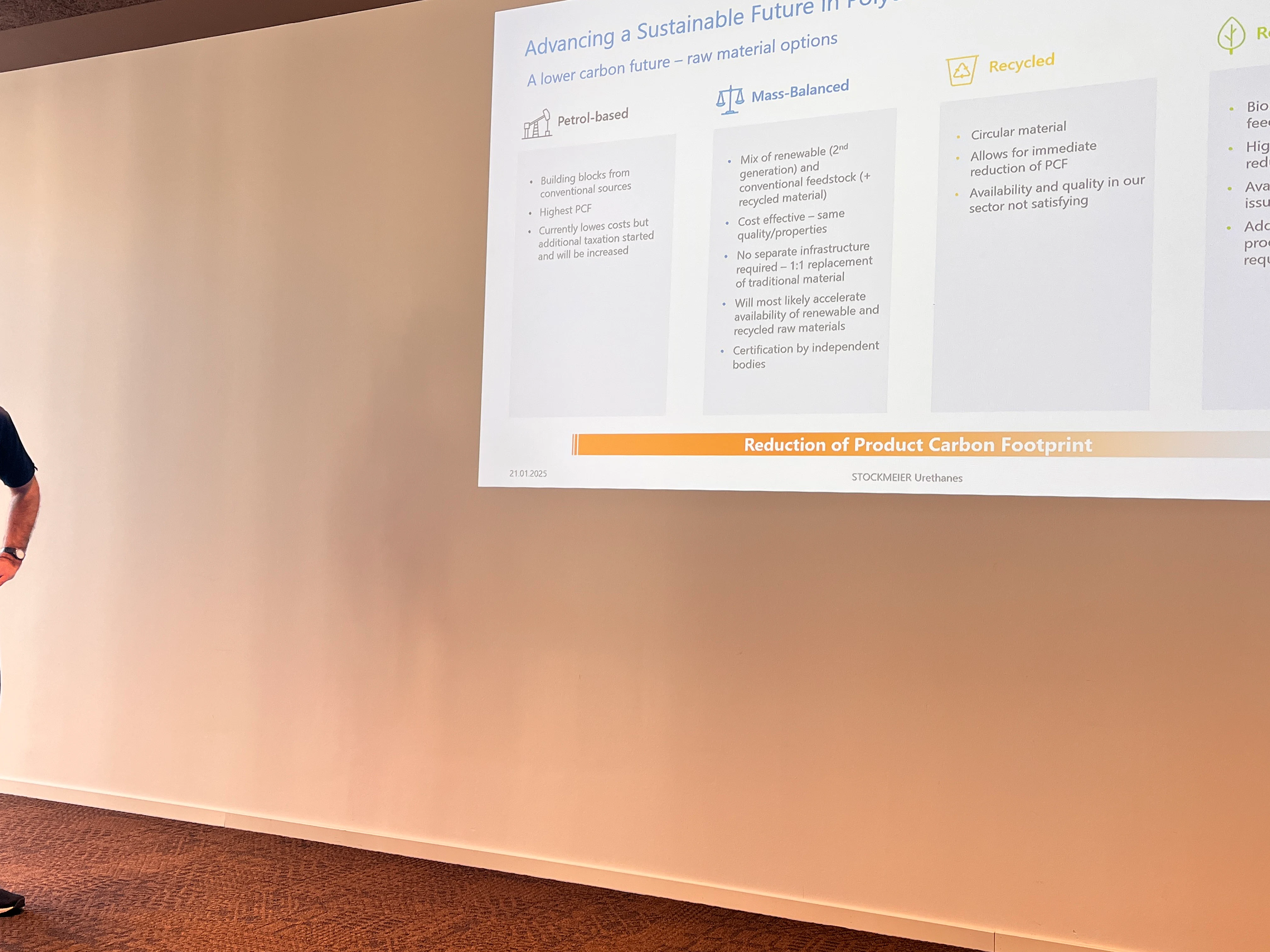 Joerg Urschey während der Präsentation Joerg Urschey präsentiert während des STOCKMEIER Urethanes Meets Friends events 2025