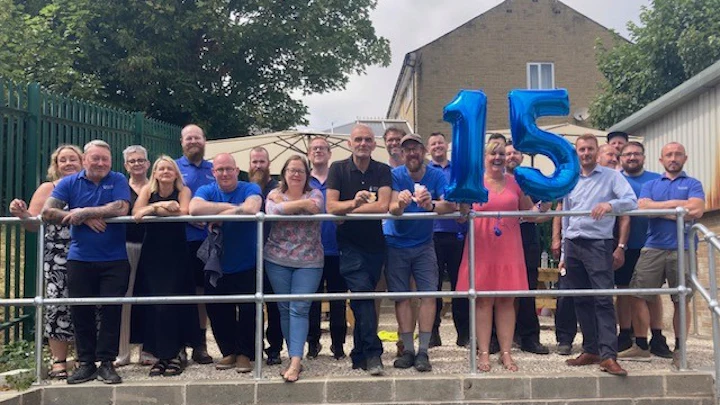 All employees of STOCKMEIER Urethanes in UK and a Baloon with 15 years