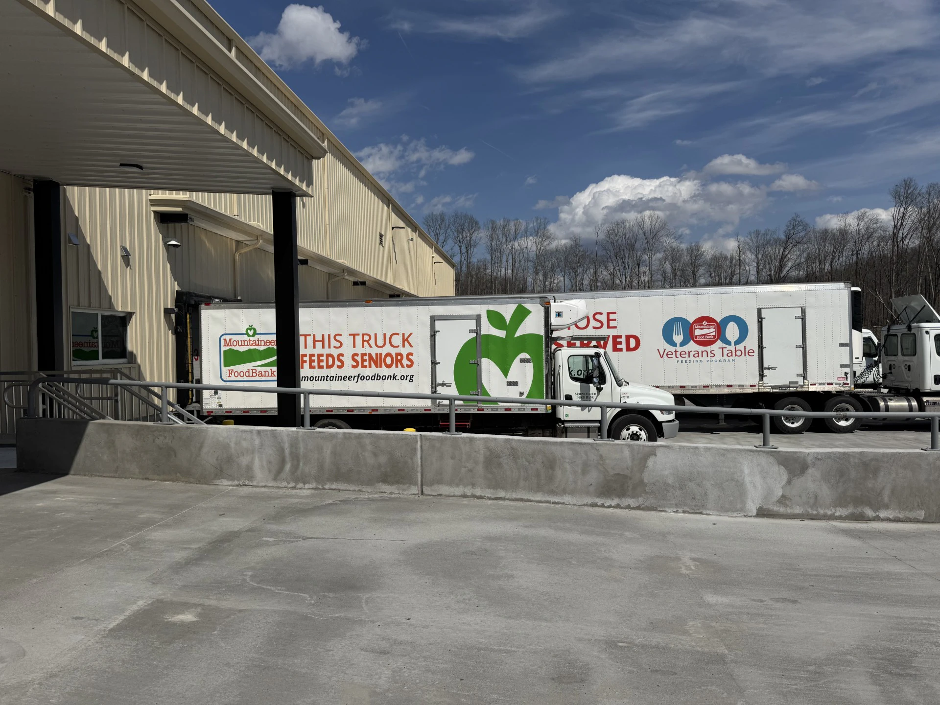 Mountaineer Food Bank Truck Mountaineer Food Bank delivery truck in loading dock at their warehouse