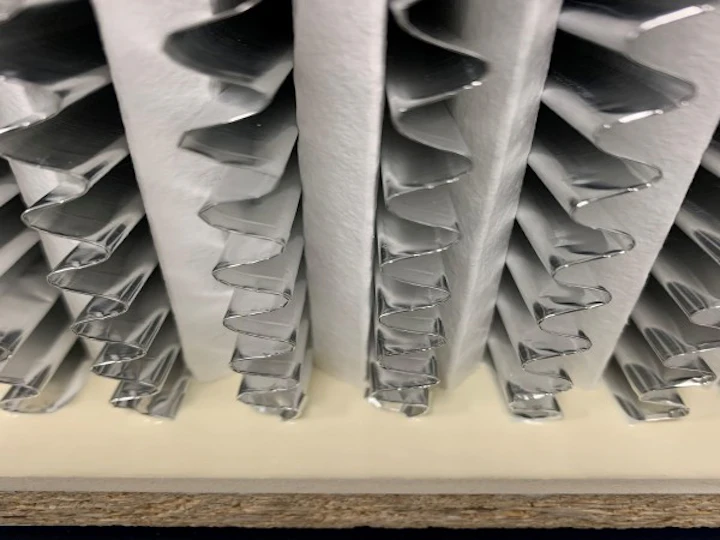 Nahaufnahme eines Filters von innen