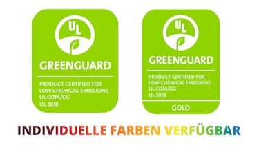 UL GREENGUARD and GREENGUARD Gold certified product logos in deutsch UL GREENGUARD and GREENGUARD Gold certified product logos in deutsch